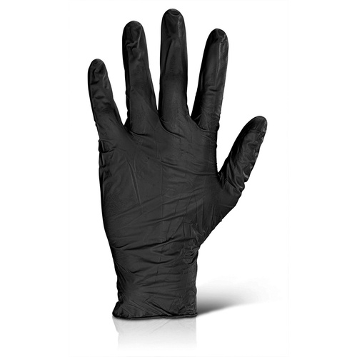 Nitrile Glove Powder Free (Black)  - Small x 100 off