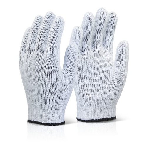 MIXED FIBRE GLOVES WHITE (Pack of 20) 