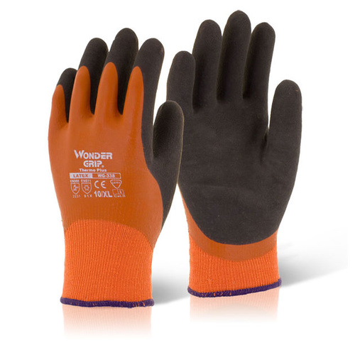 Wonder Grip Fully Coated Thermo Extra Cold Resistant Dry/Wet Grip Glove Orange EN388