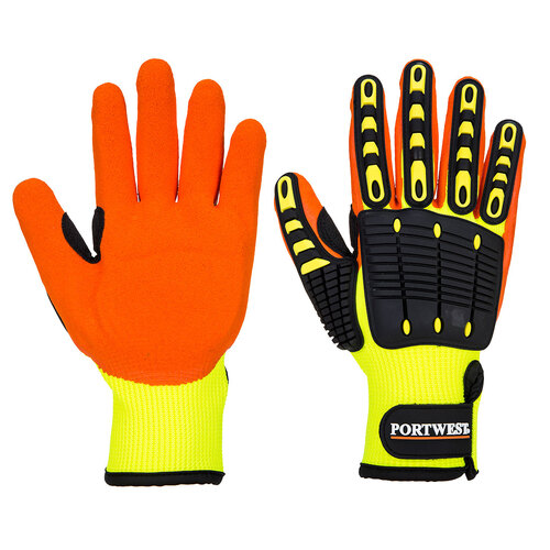 A721 Anti Impact Grip Gloves Yellow/ Orange (Medium)