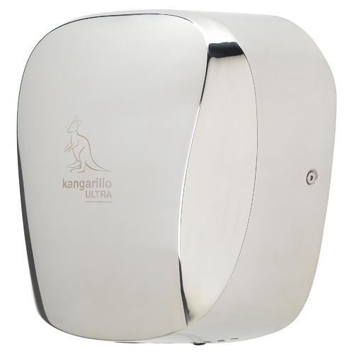 Kangarillo Ultra Hand Dryer - Vandal Proof Auto Variable Heater Ultra Fast 900W / 79dB / 8-12 Seconds - POLISHED STAINLESS STEEL