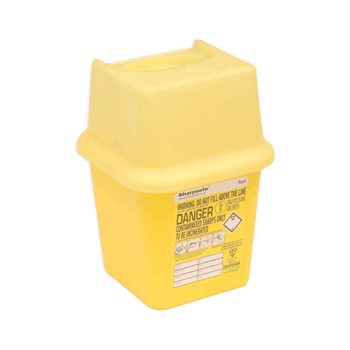 Yellow Sharps Disposal Container/Capsule - 4 Litre