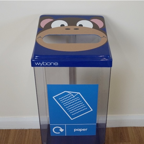 60L Blue Monkey ABS/Perspex Paper Recycling Bin