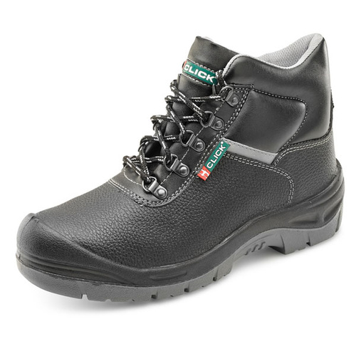 Premium Dual Density Steel Toe Cap Site Boots with Midsole Protection Black/Grey