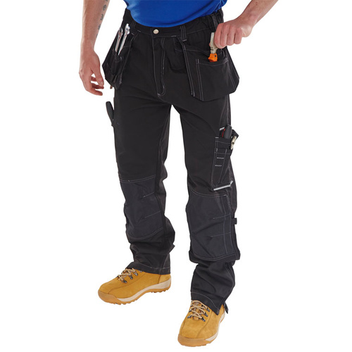 Shawbury Heavy Duty Workers Trousers Multi Pocket Black