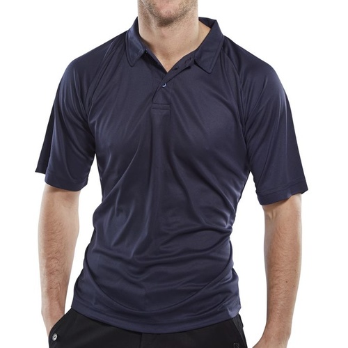 Cool Wicking Anti-Perspiring Premium Polo Shirt Navy