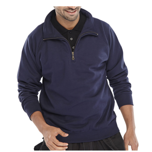 Quarter Zip Sweatshirt - Navy [Size: XS]
