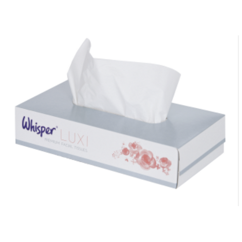 Whisper Professional facial tissue 2ply white x 100 tissues x 36 boxes