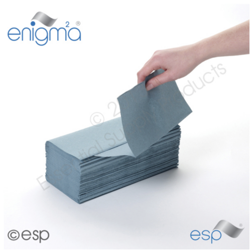 EASY360B (HTBI360) - Interfold Hand Towels - 1ply Blue (x3600 Towels)
