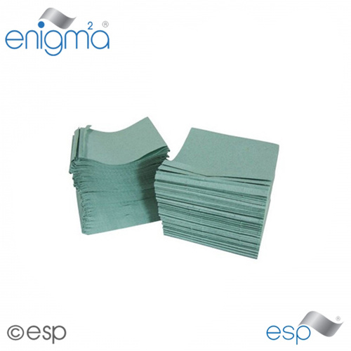 EASY720G (HTGI720) - Nursery Hand Towels (Half Width) - 1ply Green Interfold (x7200 Towels)