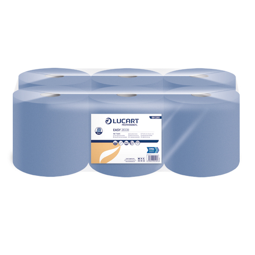 EASY200B (DBL200) - Continuous Roll Towel - 1ply Blue 180m (x6 Rolls)