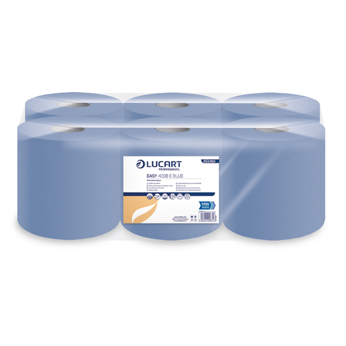 EASY400BE (CBL400SE) - Centre Feed Embossed Rolls - 2ply Blue 125m (x6 Rolls)
