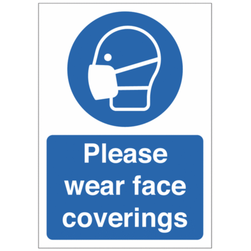 A5 Please Wear Face Covering Sign